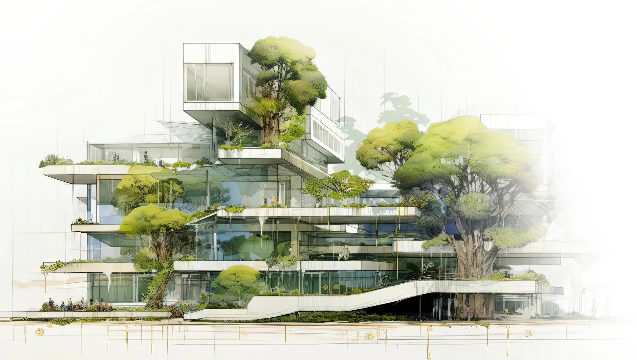 Modern sustainable architecture interior