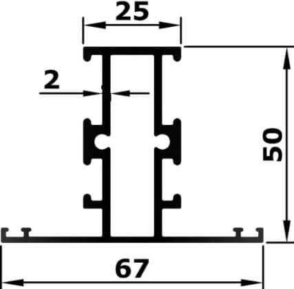BL-50-10 - Door T-Mullion